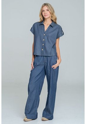 Camisa Pespunte Burdeos Azul Ragged Pf21110022