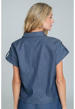 Camisa Pespunte Burdeos Azul Ragged Pf21110022