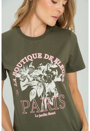 Camiseta Paris Verde Ragged Pf21120104