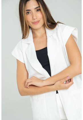 Chaleco Largo Missu Blanco Ragged Pf11150025