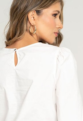 Camisa Puno Amplio Blanco Ragged Pf12110775