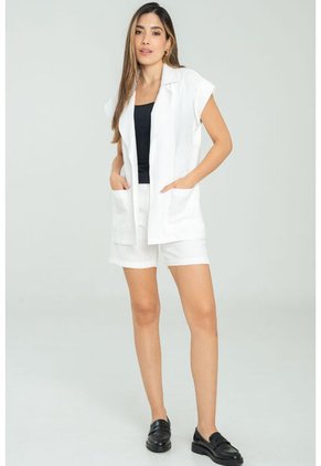 Chaleco Largo Missu Blanco Ragged Pf11150025