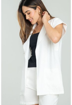 Chaleco Largo Missu Blanco Ragged Pf11150025