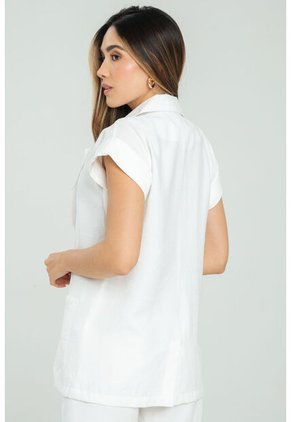 Chaleco Largo Missu Blanco Ragged Pf11150025