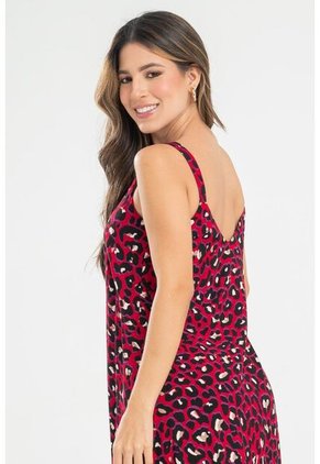 Vestido Animal Print Rojo Ragged Pf31511464