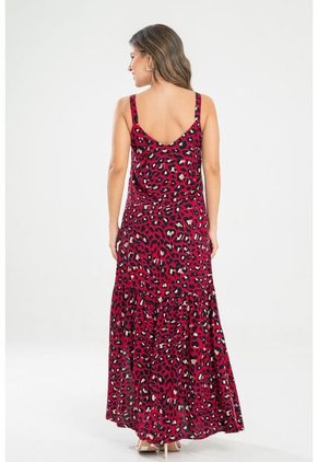 Vestido Animal Print Rojo Ragged Pf31511464