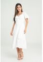 Vestido Midi Cotton Blanco Ragged Pf31511471 de Ragged