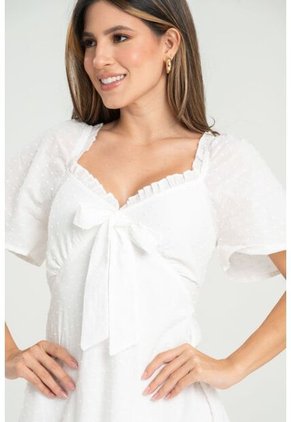 Vestido Midi Cotton Blanco Ragged Pf31511471