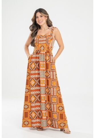 Vestido Largo Stallion Café Ragged Pf31511472 Ragged