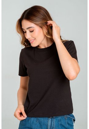 Camiseta Basica Manga Corta Negro Ragged Pf21120105