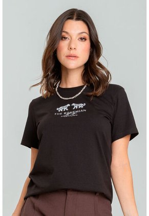 Camiseta Tiger Negro Ragged Pf21120112