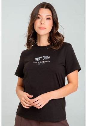 Camiseta Tiger Negro Ragged Pf21120112