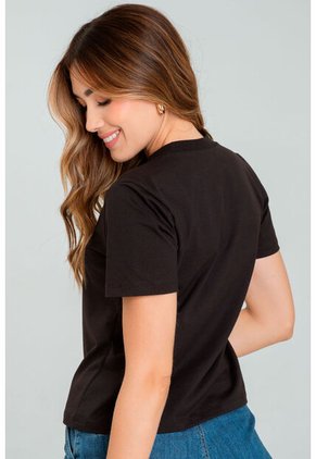 Camiseta Basica Manga Corta Negro Ragged Pf21120105