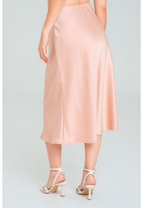 Falda Midi Satin Crudo Ragged Pf12320183