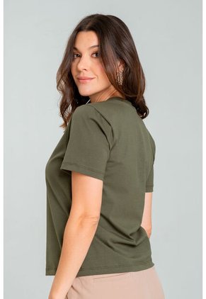 Camiseta Basica Manga Corta Verde Ragged Pf21120105