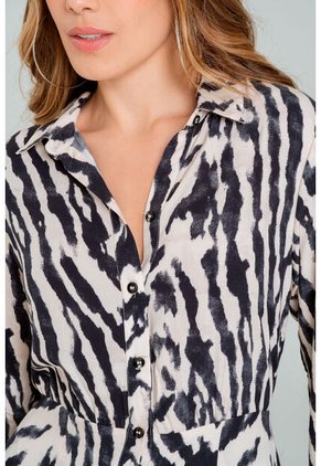 Vestido Animal Print Negro Ragged Pf11511417