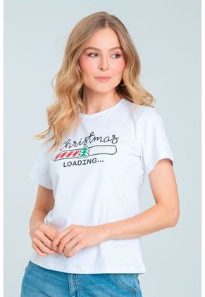 Camiseta Christmas Loading Blanco Ragged Pf21120127