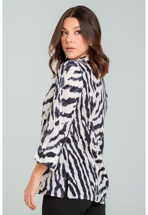 Blusa Animal Print Negro Ragged Pf11113045