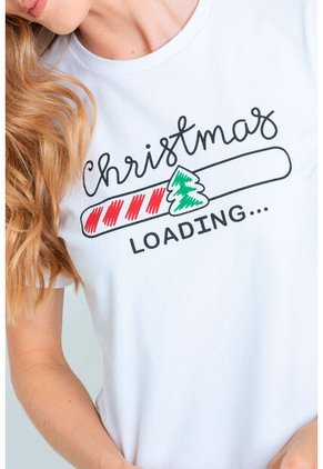 Camiseta Christmas Loading Blanco Ragged Pf21120127