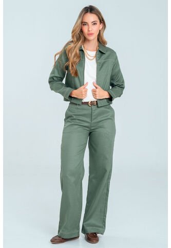 Pantalon Pespuntes Verde Ragged Pf21310044 Ragged