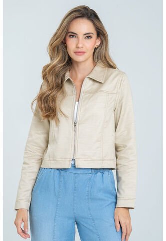 Chaqueta Pespuntes Beige Ragged Pf21130021 Ragged
