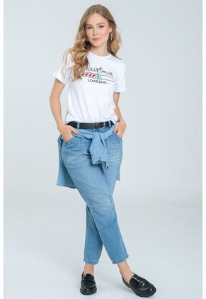 Camiseta Christmas Loading Blanco Ragged Pf21120127