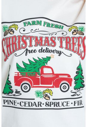 Camiseta Christmas Farm Blanco Ragged Pf21120128