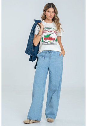 Camiseta Christmas Farm Blanco Ragged Pf21120128