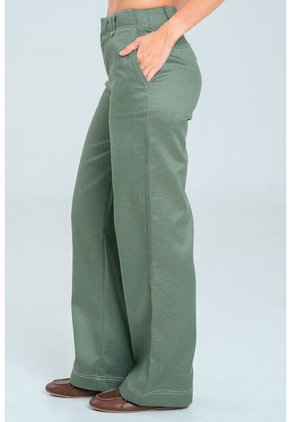 Pantalon Pespuntes Verde Ragged Pf21310044