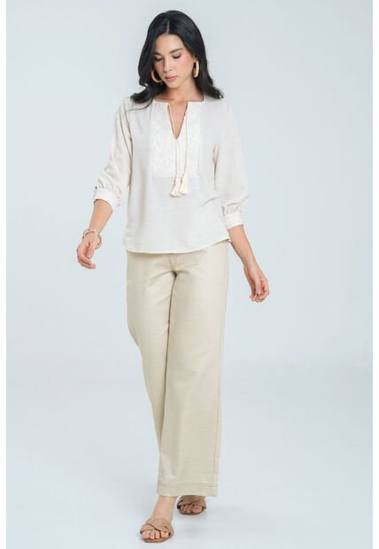 Pantalon Pespuntes Beige Ragged Pf21310044