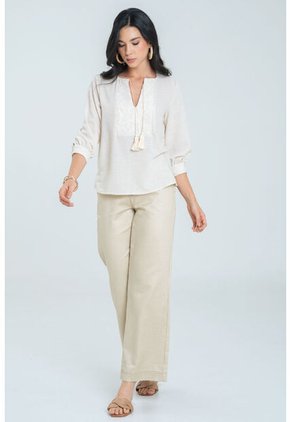 Pantalon Pespuntes Beige Ragged Pf21310044