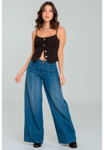 Jeans Ribetes Lyon Azul Ragged Pf21350071 Ragged