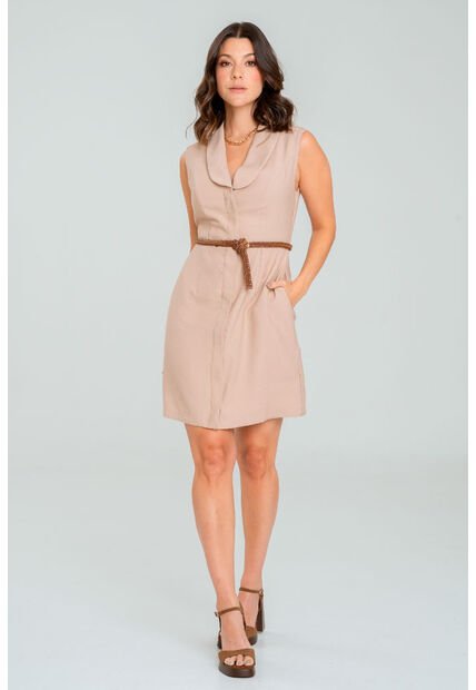 Vestido Corto Niccola Beige Ragged Pf11511419