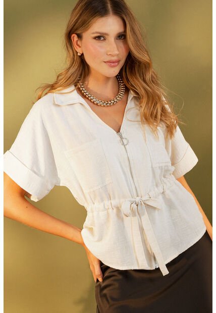 Camisa Safari Beige Ragged Pf11113026