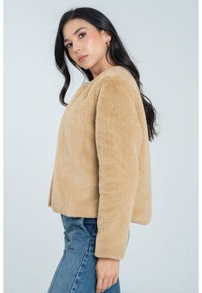Chaqueta Pelo Beige Ragged Pf12130143