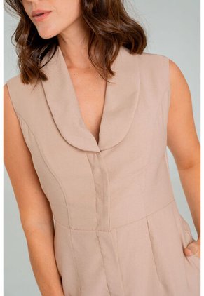 Vestido Corto Niccola Beige Ragged Pf11511419