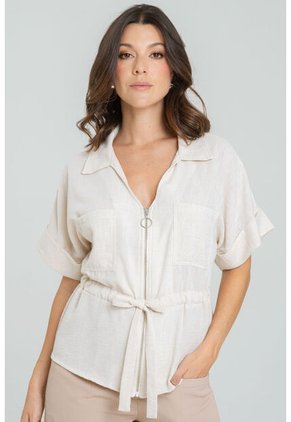 Camisa Safari Beige Ragged Pf11113026