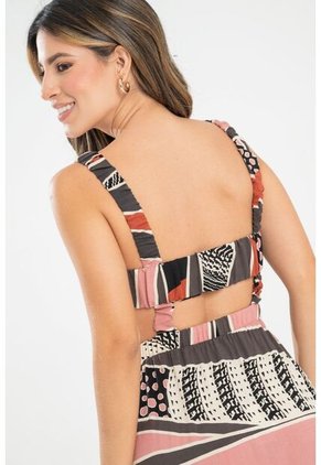 Vestido Largo Beckett Rosa Ragged Pf31511461