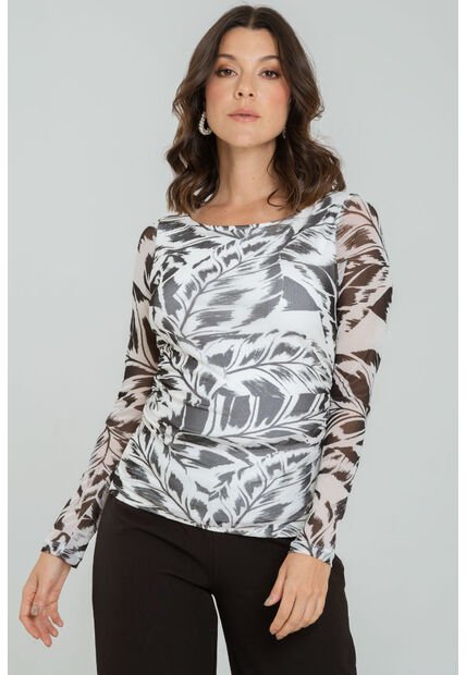 Top Mesh Manga Larga Negro Ragged Pf11121168