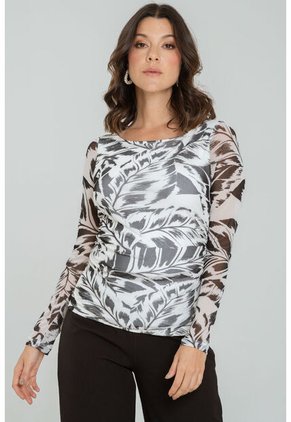 Top Mesh Manga Larga Negro Ragged Pf11121168