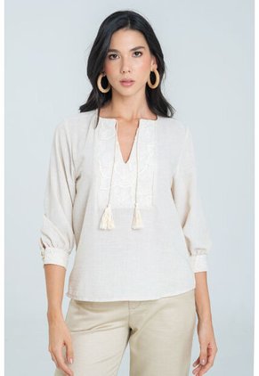 Blusa Monaco Beige Ragged Pf11113041