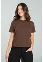 Camiseta Basica Manga Corta Café Ragged Pf21120105 de Ragged