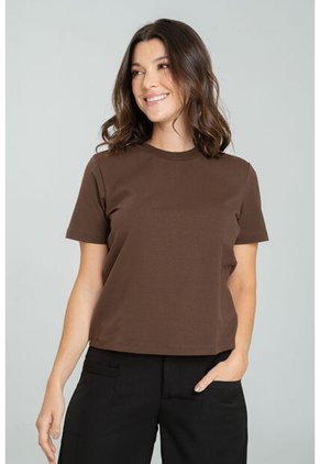 Camiseta Basica Manga Corta Café Ragged Pf21120105