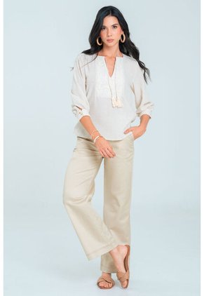 Blusa Monaco Beige Ragged Pf11113041