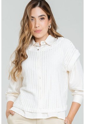 Blusa Tejida Inawly Blanco Ragged Pf11113031
