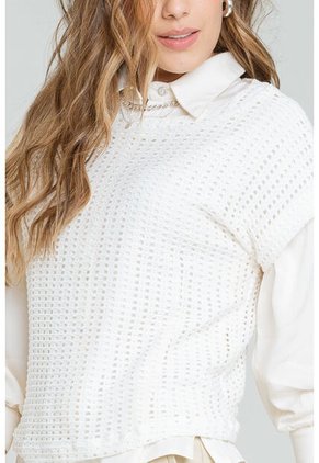 Blusa Tejida Inawly Blanco Ragged Pf11113031