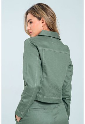 Chaqueta Pespuntes Verde Ragged Pf21130021