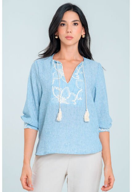Blusa Monaco Azul Ragged Pf11113041
