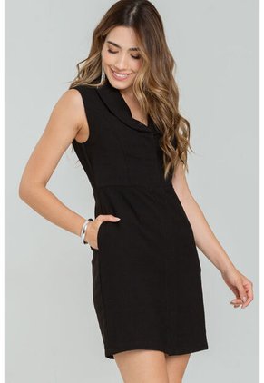 Vestido Corto Niccola Negro Ragged Pf11511419