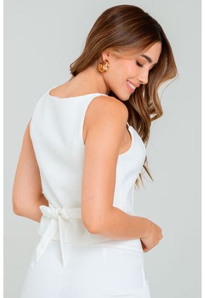 Blusa Tipo Chaleco Blanco Ragged Pf11113033